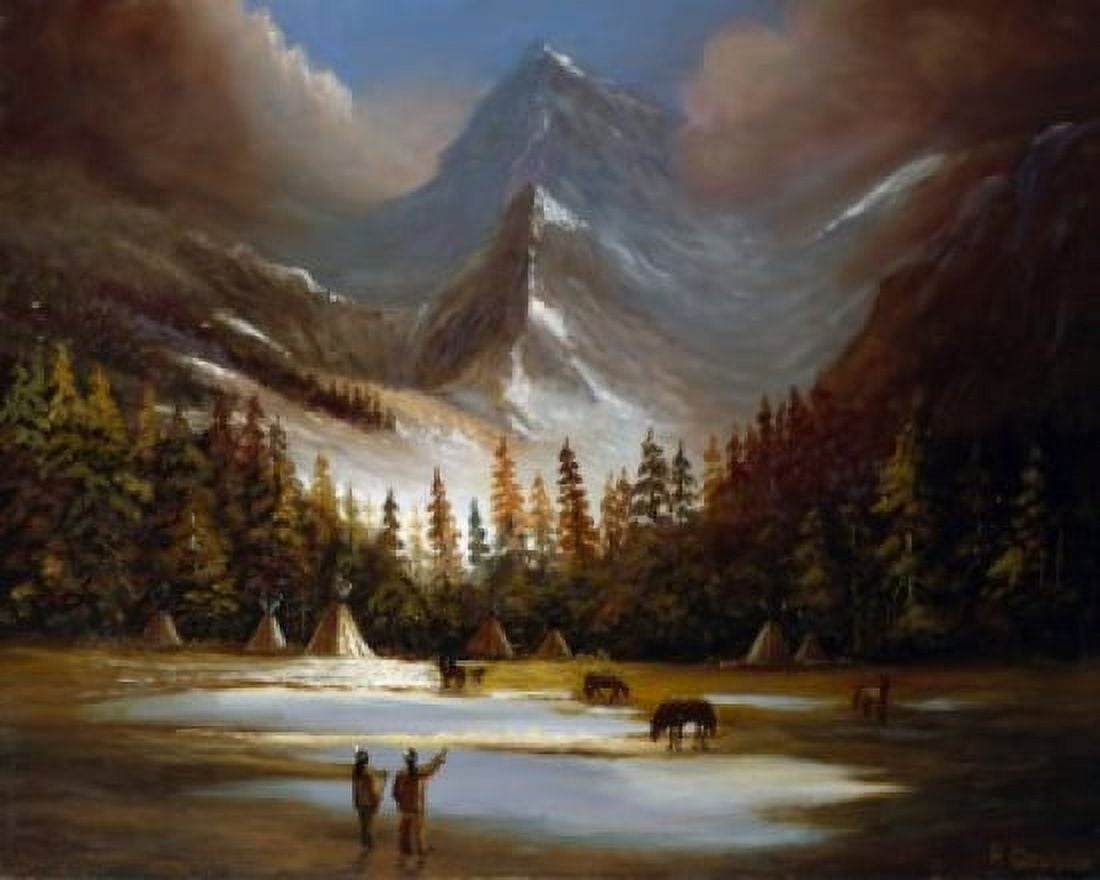 Indian Village An Graham J (20th C) Canvas Art - (18 x 24)