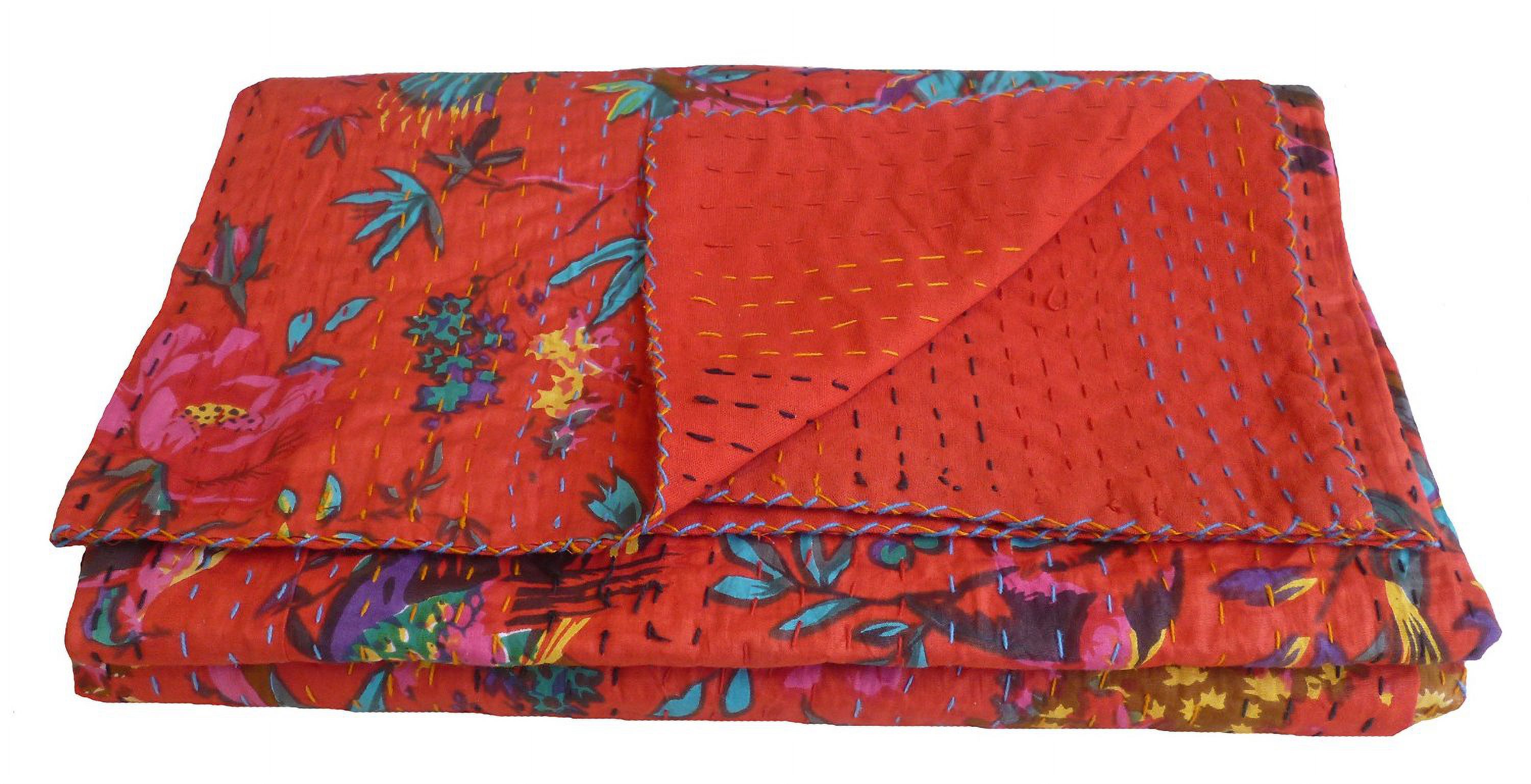 Indian Vintage Kantha Quilt Cotton Kantha Throw Kantha Blanket Handmade