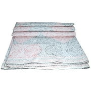 Indian Vintage Kantha Quilt Heavy Embroidery Cotton Kantha Throw Kantha Blanket Handmade Quilt Double Size Kantha Bedspread Multi stitching