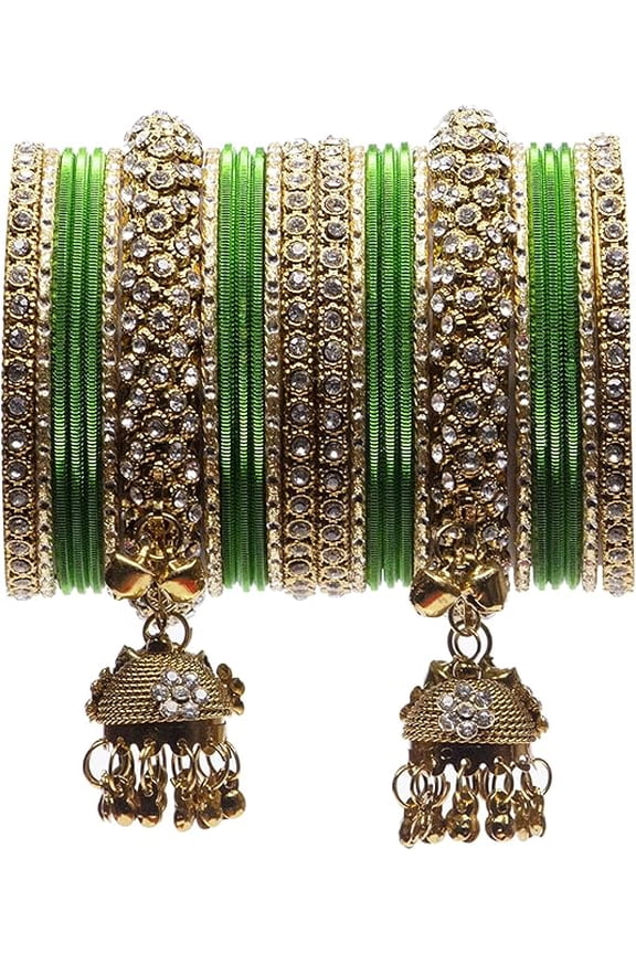 Indian Wedding Bangle Set Traditional Bridal Bangles for Women, Lightweight Dark Green Jewelry Bangles 2.6 Size, Perfect Bridesmaid Gift