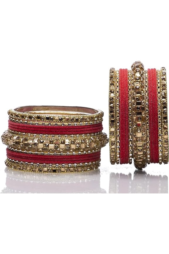 Indian Wedding Bangle Set Traditional Bridal Bangles for Women, Lightweight Gajri Pink Jewellery, Bridesmaid Gift, Size 2.10