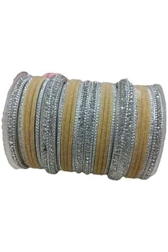 Indian Wedding Bangles Set, Bridal Bangles, Traditional Bangle Set For Women, Lightweight jewllery Bangles Bridesmaid Gift (Golden, 2.6(Medium))