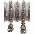 thumbnail image 1 of Indian Wedding Bangles Set, Bridal Bangles, Traditional Bangle Set For Women, Lightweight jewllery Bangles Bridesmaid Gift silver polished, Bandhani Bangles, 1 of 1