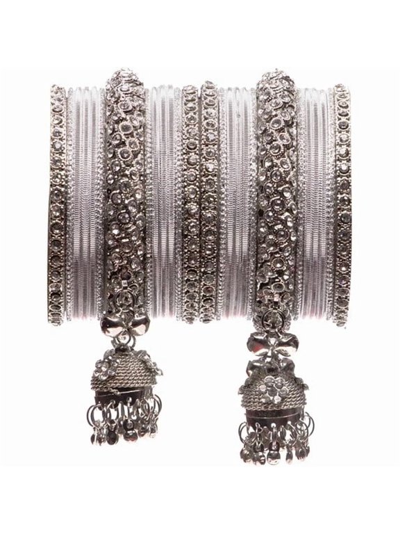 Indian Wedding Bangles Set, Bridal Bangles, Traditional Bangle Set For Women, Lightweight jewllery Bangles Bridesmaid Gift silver polished, Bandhani Bangles