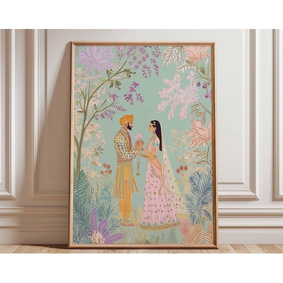 Indian Wedding Couple Wall Art Print
