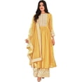 thumbnail image 1 of Indian Wedding Reception Wear Plazzo Dresses Pakistani Designer Salwar Kameez Suits ( Yellow, 4XL - 50 ), 1 of 5