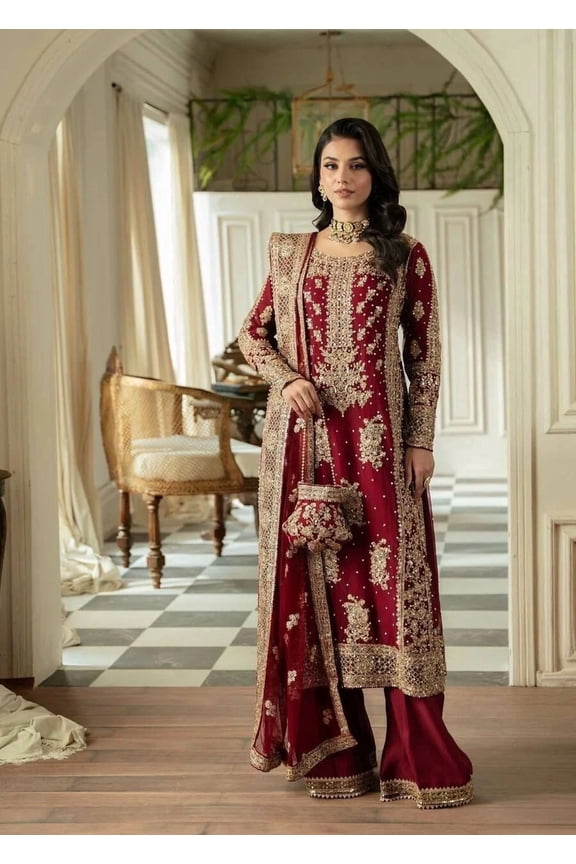 Indian Wedding Wear Kurtis & Kurtas Set Women Kurta Pant Dupatta Set 3 Piece Set