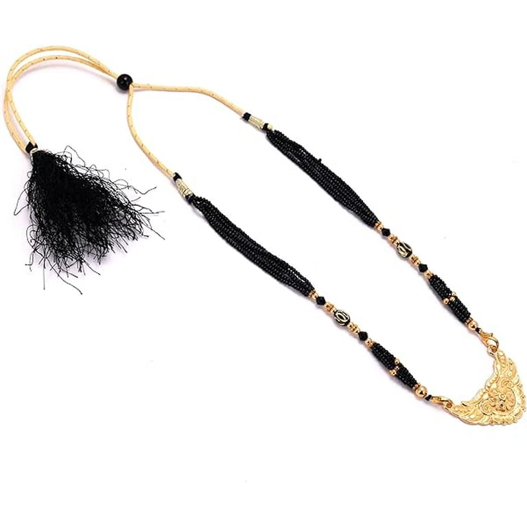 Indian Women Ethnic Traditional Handmade Majestic Gold Plated Mangalsutra Pendant with Combo Offer Tarcel Total 8 Color Tarcel Free Women s Size