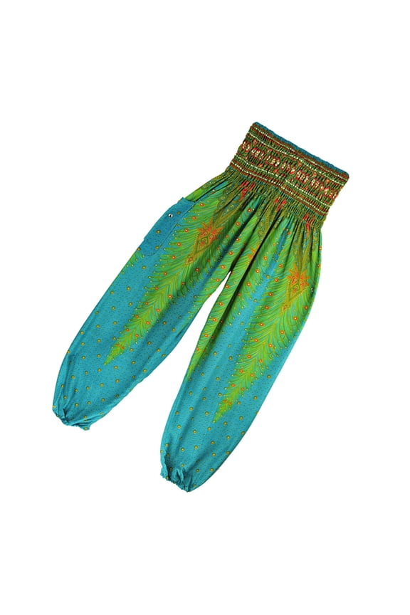 Indian Women Hippie Yoga Pants Harem Trousers Baggy Ruched Elastic Harem Trousers Light green