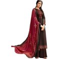 thumbnail image 1 of Indian Women's Clothing Designer Salwar Kameez Dress Pakistani Trouser Pant Suits ( Brown, XXL - 46 ), 1 of 5