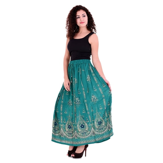 Indian Womens Bollywood Ankle Length Sequined Long Skirts in...