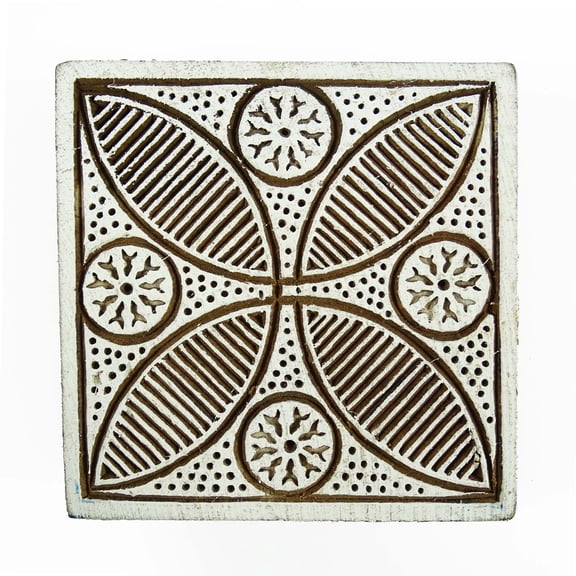 Floral Indian Wooden Printing Block Hand Carved Textile Printer Stamp
