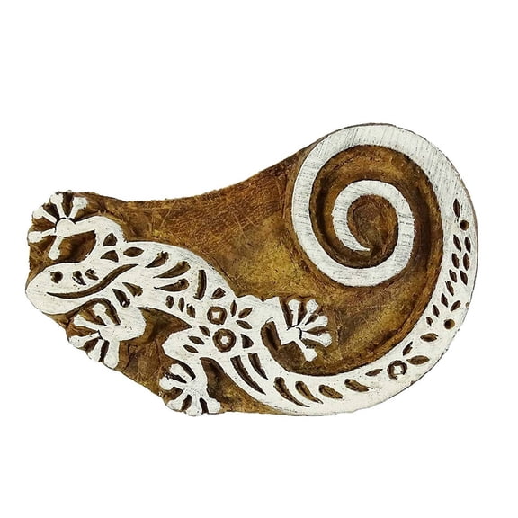 Indian Wooden Textile Lizard Stamps Wood Printing Block Stamp Decorative Block