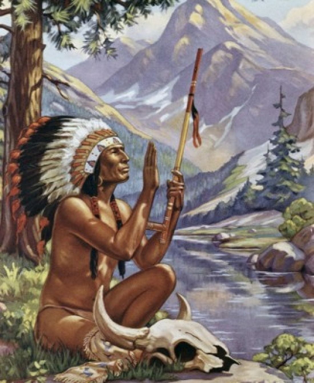 Indian Worship American History Canvas Art - (24 x 36)