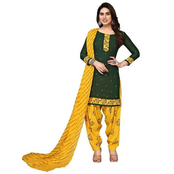 Indian dresses for Women Punjabi Style Crepe Patiala Salwar Suit With Dupatta For Women Ready To wear