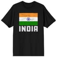 thumbnail image 1 of Indian flag on Black Ground Adult Crew Neck Short Sleeve T-shirt - Small, 1 of 7