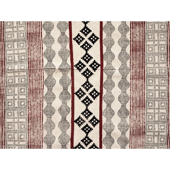 Indian handmade brown cotton durries Hallway Square area rug Outdoor garden beach mat Bedroom home dcor carpet 4x4 feet