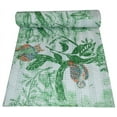 thumbnail image 1 of Indian handmade owl print Bedspread Bedding 100% Cotton Blanket Throw Double Size Boho Vintage Gudari, 1 of 5