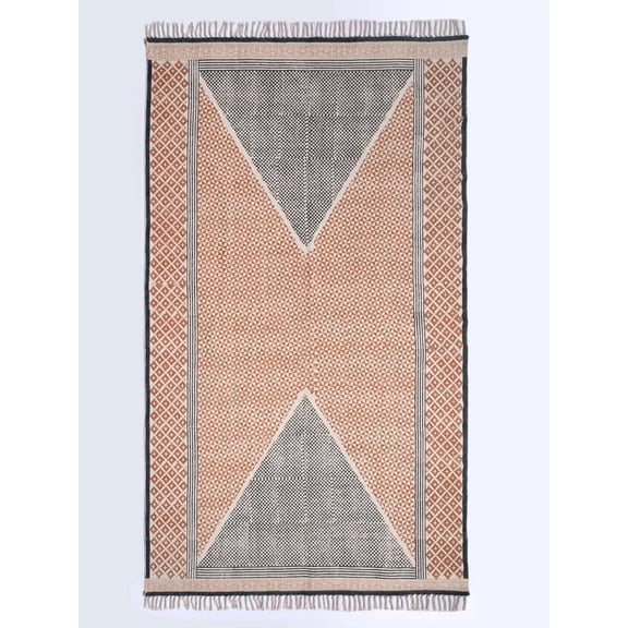 Indian handmade rug Living room kilim carpet kitchen dining room rug Hand block print area rug 3x5 feet