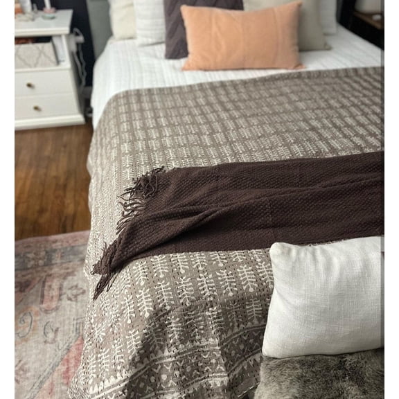 Indian kantha Quilt Indian HandBlock Print Bedding Bedspread Hand Stitched Kantha Quilted throw blanket A And E Textiles House