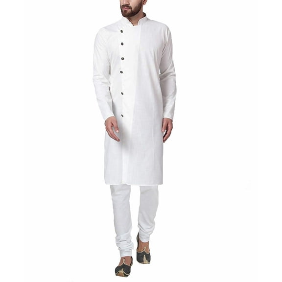 Mens Designer Wear Indian Linen Bollywood Achkan Pathani Style Kurta Pyjama Set