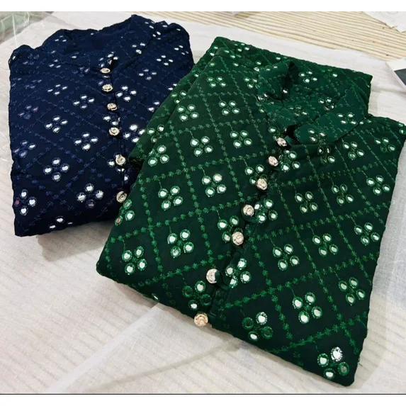 Indian mens traditional and party wear kurta set for man mirror work kurta pajama set fancy work kurta shirt full sleeve long langht kurta