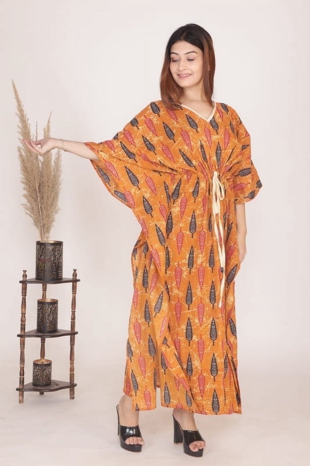 Indian Organic Hand Block Print Designer Cotton Kaftan For Women Beachwear, Resort wear, Loungewear, Sleepwear Cotton Dress - Walmart Business Supplies Indian Organic Hand Block Print Designer Cotton Kaftan For Women Beachwear, Resort wear, Loungewear, Sleepwear Cotton Dress - Walmart Business Supplies