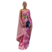 Indian woman's Party Sari Chikankari Lucknowi Lakhnavi weaving saree blouse 7726