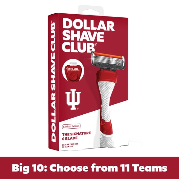 Dollar Shave Club Indiana 6-Blade Razor Starter Set with College Handle and Refills