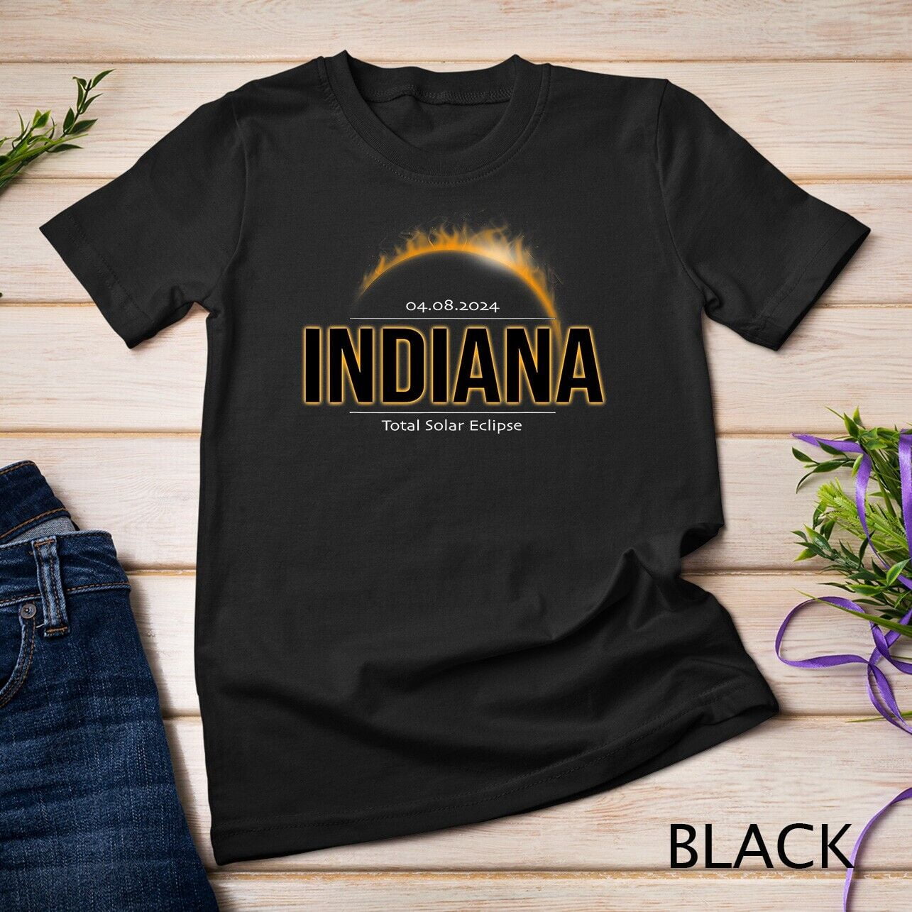 Indiana America April 2024 Path of Totality Solar Eclipse TShirt