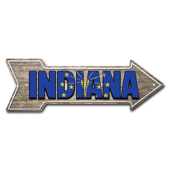 Indiana Arrow Sign | Indoor/Outdoor | Direction Arrow Sign Funny Home Décor for Garages, Living Rooms, Bedroom, Offices | SignMission personalized gift | 36" Wide