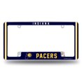 thumbnail image 1 of Indian Basketball Pacer's Chrome Metal License Plate Frame with Full Frame Team Colors, 1 of 6