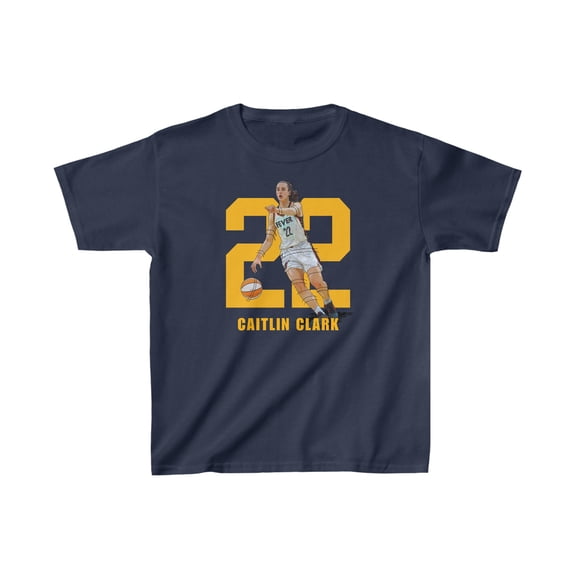 Indiana Caitlin Clark #22 Cartoon Women Basketball Kids Cotton Tee