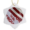 thumbnail image 1 of 3drose, Indiana, Carmel, Support Our Troops, American Flag - Us15 Bja0050 - Jaynes Gallery, 3 inch Snowflake Porcelain Ornament, 1 of 7