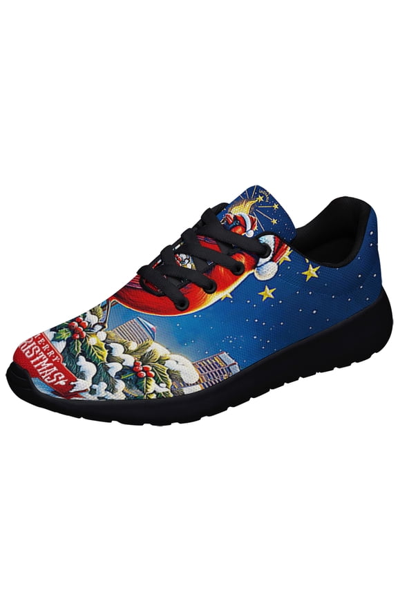 Indiana ChriStas Gold Torch and Cardinal Bird Shoes Sneakers Black Size 6