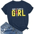 thumbnail image 1 of Indiana Clark 22 Shoot Like a Girl Fan Gift Softstyle Youth Adult Unisex T-Shirt,Navy Color,Size YL, 1 of 5