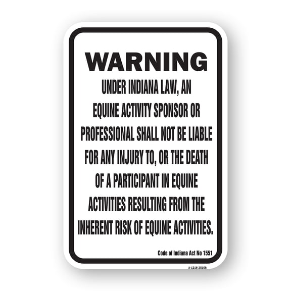 Indiana Equine | 12" X 18" Heavy-Gauge Aluminum Rust Proof Parking Sign | Protect Your Business & Municipality | Made in The USA