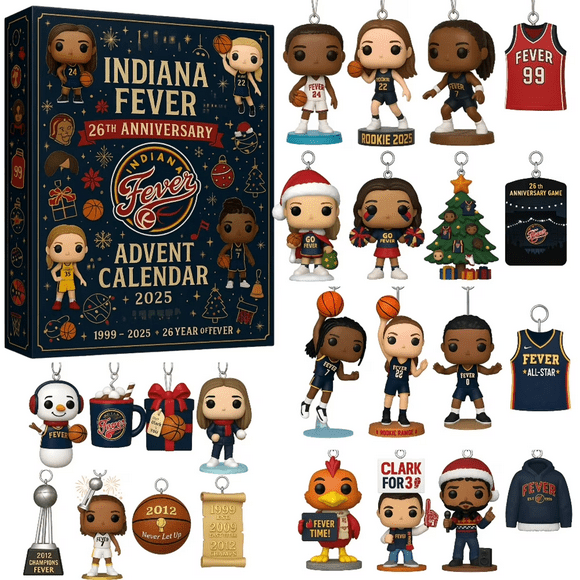 Indiana Fever 26th Anniversary Advent Calendar 2025 – 26 Days of 2D Acrylic Collectibles & Holiday Surprises, Basketball Fan Countdown Gift Christmas Decorations Outdoor