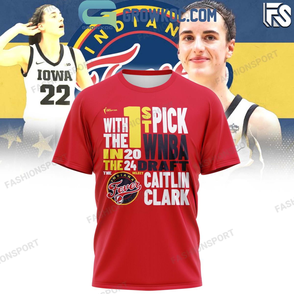 Indiana Fever Caitlin Clark 2024 1st Pick WNBA Draft Fan TShirt