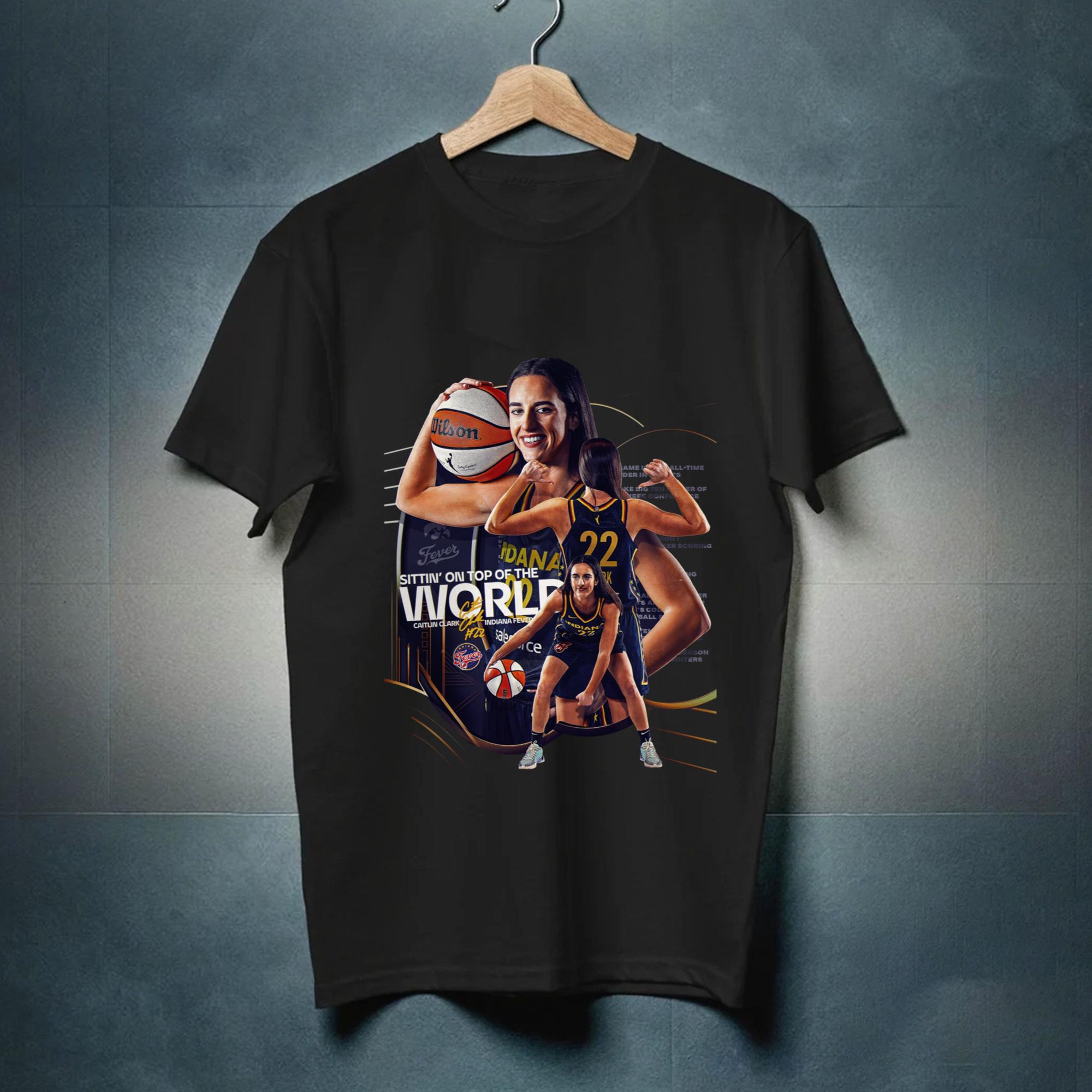Indiana Fever Star Caitlin Clark Sitting on Top of the World TShirt