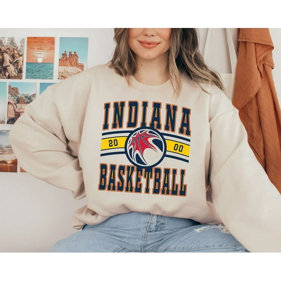 Indiana Fever Vintage Basketball Crewneck Sweatshirt,Sand color,size 2XL