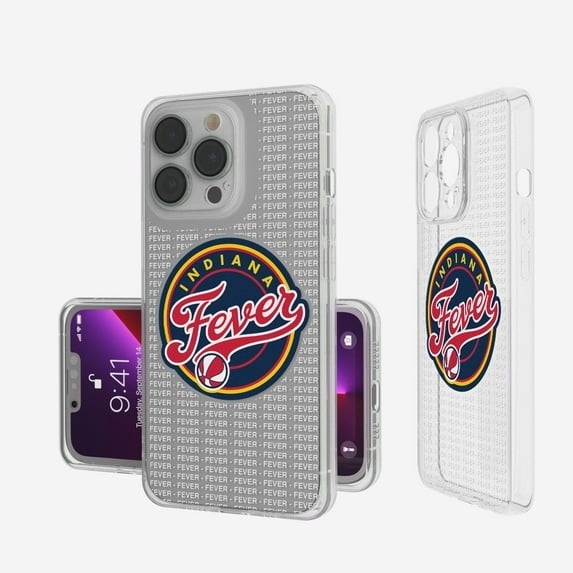 Indiana Fever iPhone Clear Text Backdrop Design Case