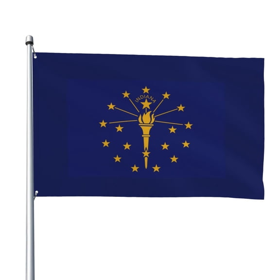 Indiana Flag 4x6 Feet Flag Polyester Double Stitched With Grommets For Outdoor Indoor Decor
