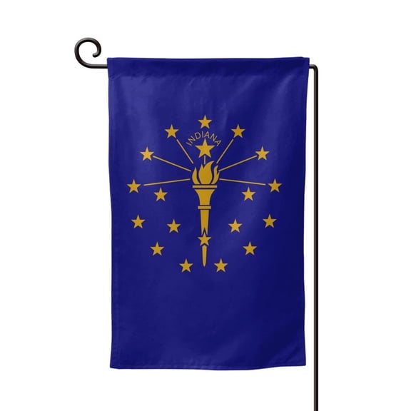 Indiana Flag Logo Garden Flag Double Sided Flags with Vivid Color for Yard Lawn Garden Decor 12.5 x18 Inch Square
