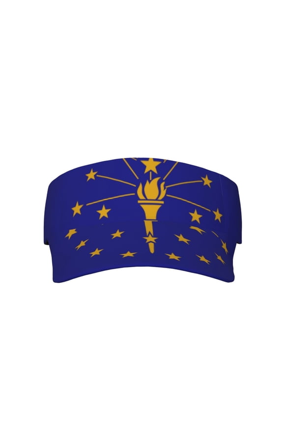 Indiana Flag Logo Sports Sun Visor Hats Adjustable Sun Visor Caps For Women And Men