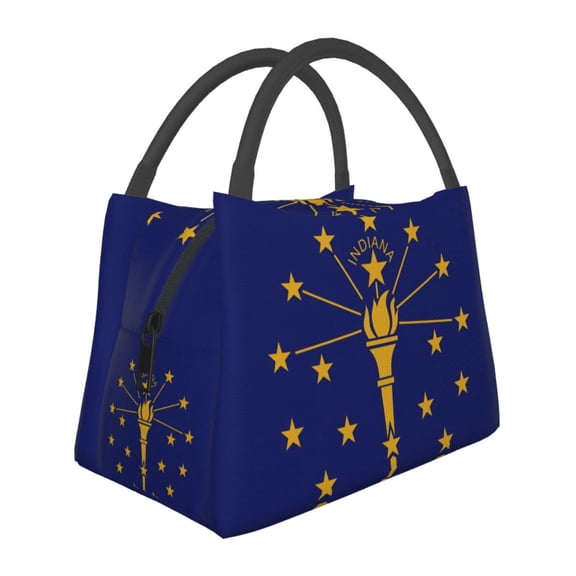 Indiana Flag Lunch Tote Bag Trendy Lightweight Reusable Stylish Bento Box For Adult