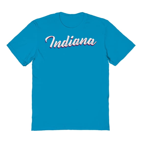 Indiana Graphic Tropical Blue Men's Cotton T-Shirt