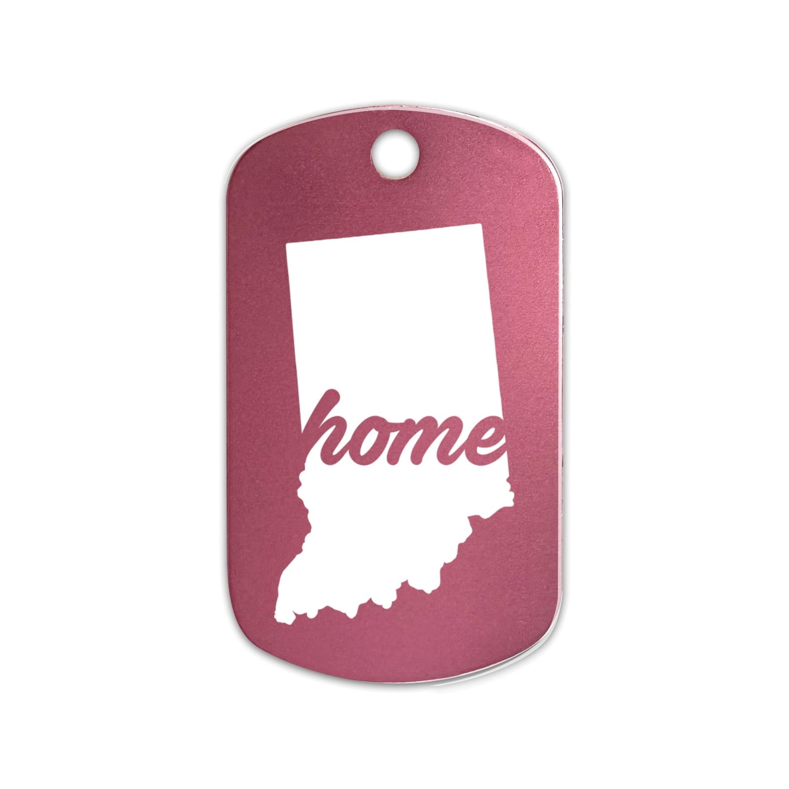 Indiana Home GI Dog Tag Aluminum Keychain state shaped in love - Pink ...