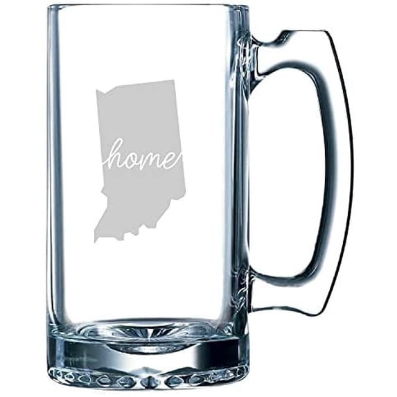 Indiana Home States Etched 25oz Beer Mug
