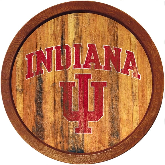 Indiana Hoosiers 21'' x 21'' Weathered Faux Barrel Top Sign